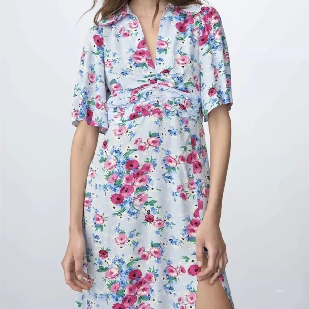 NWT ZARA FLORAL PRINT DRESS - Picture 3 of 8